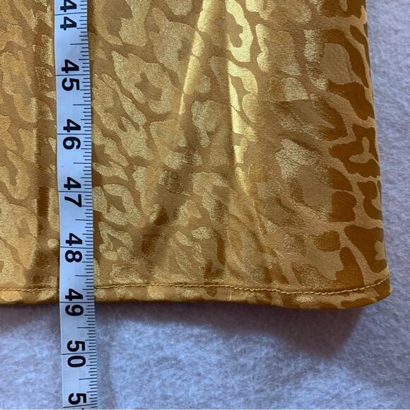 Emma Michelle Womens Cowl Neck Slip Dress Sz L Y2K Retro Golden Goddess Leopard - Picture 9 of 13